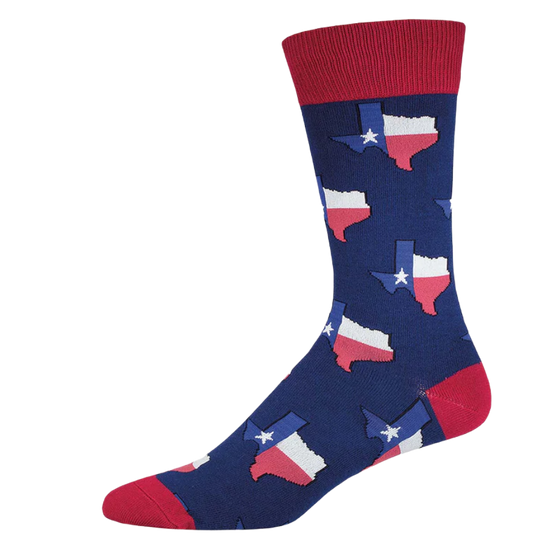 SockSmith Men's Texas Navy Crew Socks MNC535-NAV