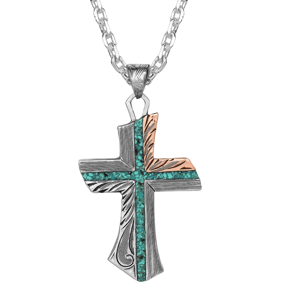 Montana Silversmiths Inner Light Turquoise Cross Necklace NC4779