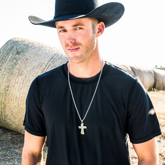 Montana Silversmiths Inner Light Turquoise Cross Necklace NC4779