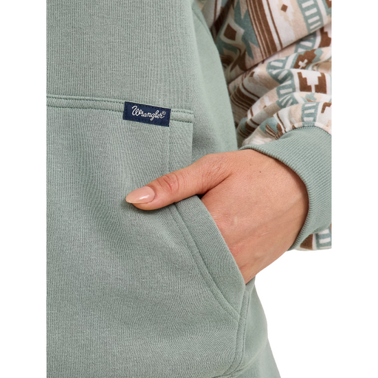 Wrangler Ladies Retro® Aztec Western Green Pullover Hoodie 112367330