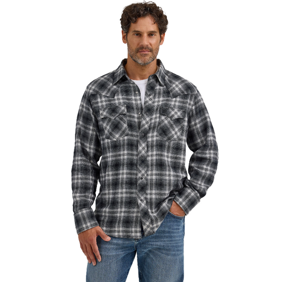 Wrangler Men's Retro® Charcoal Grey Flannel Button Down Shirt 112368071