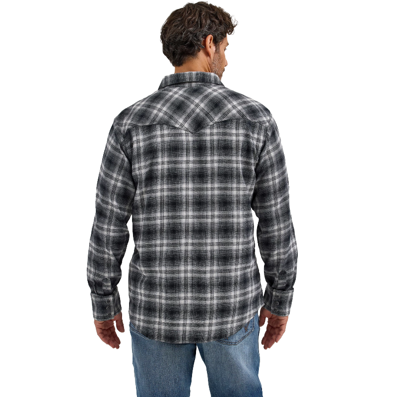 Wrangler Men's Retro® Charcoal Grey Flannel Button Down Shirt 112368071