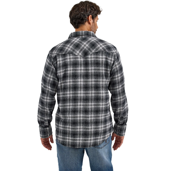 Wrangler Men's Retro® Charcoal Grey Flannel Button Down Shirt 112368071