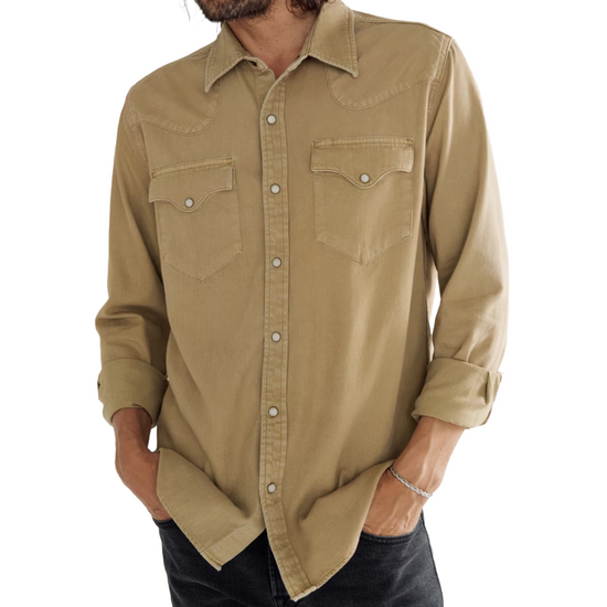 Tecovas Men's Coriander Brown Denim Button Down Shirt 40400COR