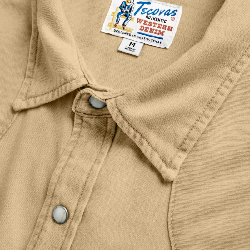 Tecovas Men's Coriander Brown Denim Button Down Shirt 40400COR