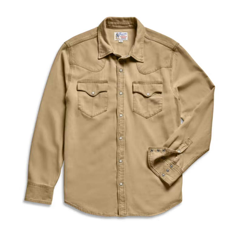 Tecovas Men's Coriander Brown Denim Button Down Shirt 40400COR