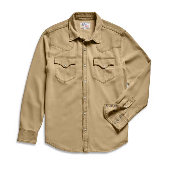 Tecovas Men's Coriander Brown Denim Button Down Shirt 40400COR