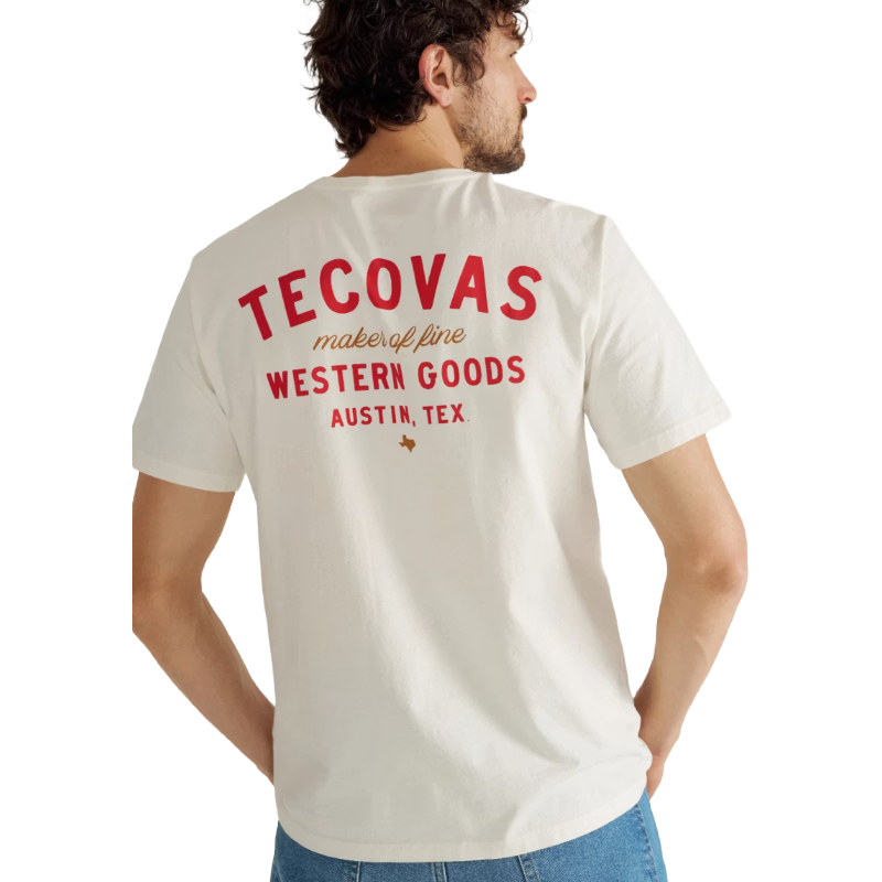Tecovas Men's Fine Makers Graphic Bone White & Red T-Shirt 40382BNR