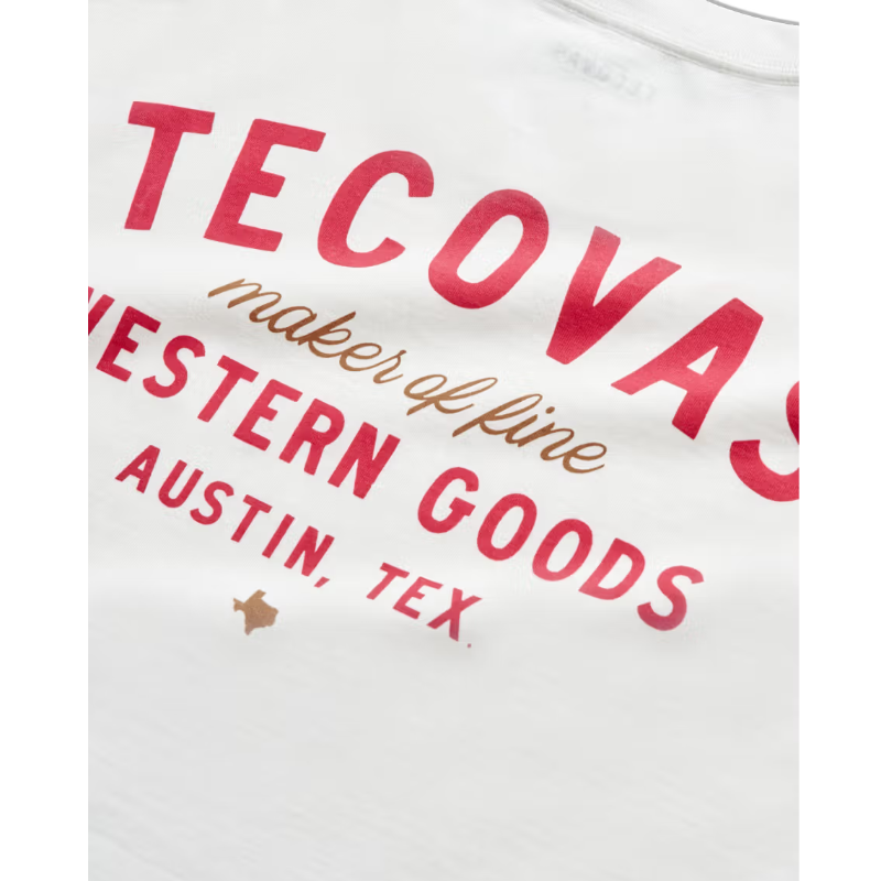 Tecovas Men's Fine Makers Graphic Bone White & Red T-Shirt 40382BNR