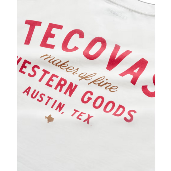 Tecovas Men's Fine Makers Graphic Bone White & Red T-Shirt 40382BNR