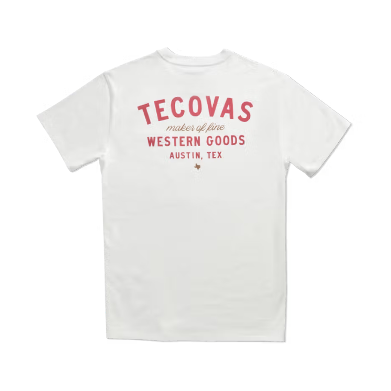 Tecovas Men's Fine Makers Graphic Bone White & Red T-Shirt 40382BNR