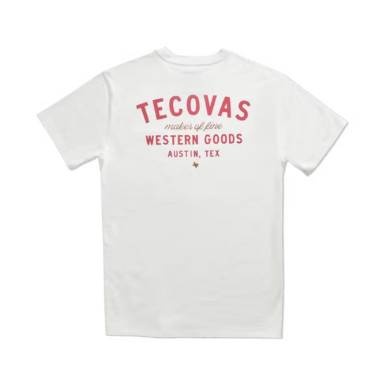 Tecovas Men's Fine Makers Graphic Bone White & Red T-Shirt 40382BNR
