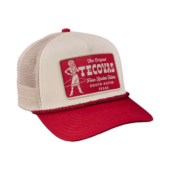 Tecovas Red & White Cowgirl Patch 5 Panel Trucker Hat 30512