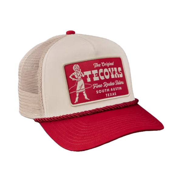 Tecovas Red & White Cowgirl Patch 5 Panel Trucker Hat 30512 display picture 1