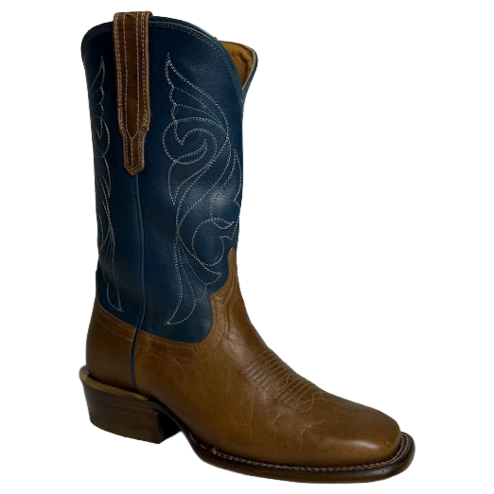 Tecovas Ladies The Maggie Crest Tan & Teal Western Boot 20079TTL