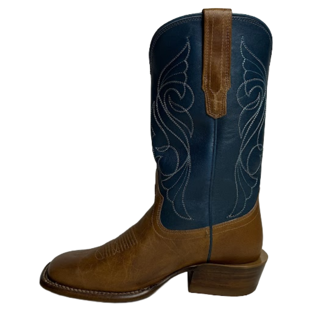 Tecovas Ladies The Maggie Crest Tan & Teal Western Boot 20079TTL