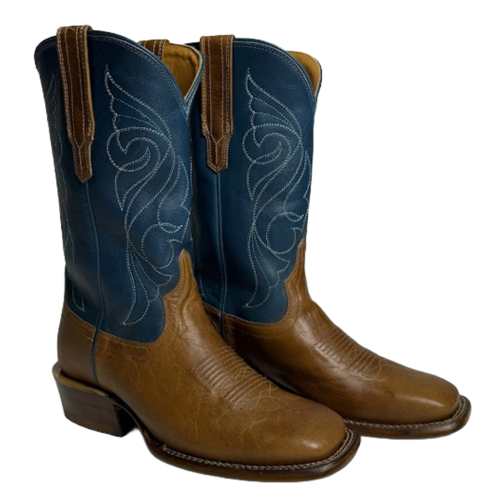 Tecovas Ladies The Maggie Crest Tan & Teal Western Boot 20079TTL
