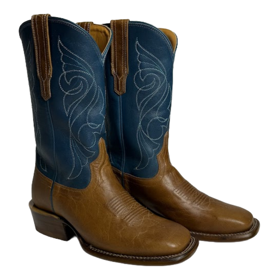 Tecovas Ladies The Maggie Crest Tan & Teal Western Boot 20079TTL