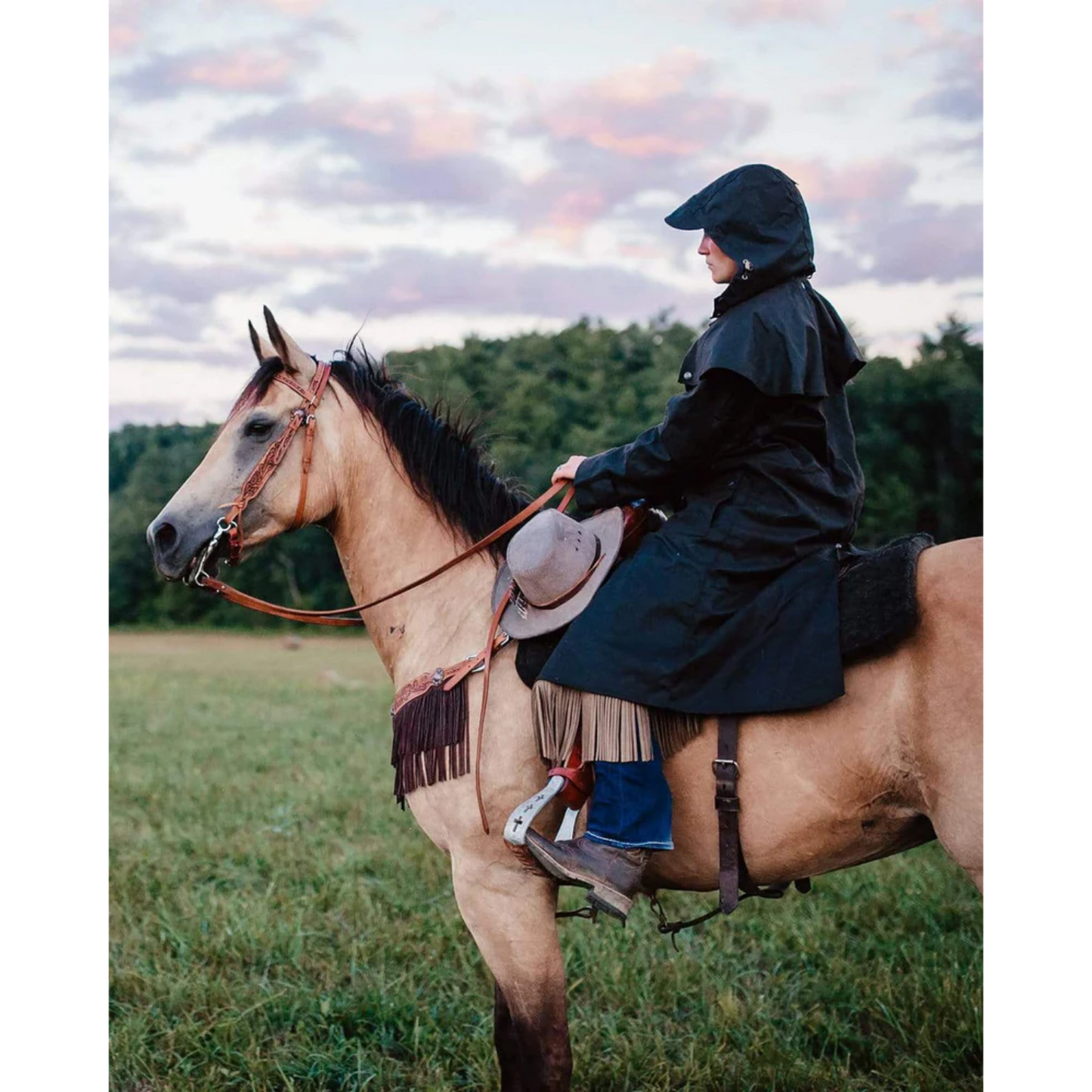 Outback Trading Co. Versatile Oilskin Black Adjustable Hood 2003-BLK