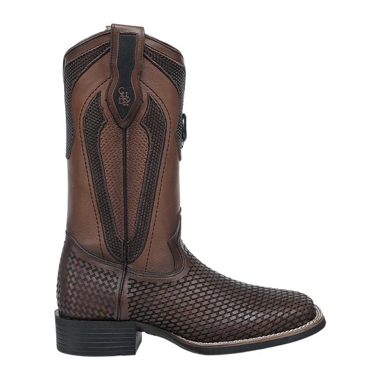 Cuadra Men's Honey Embroidery & Laser Square Toe Leather Boots CU984