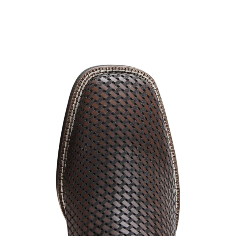 Cuadra Men's Honey Embroidery & Laser Square Toe Leather Boots CU984