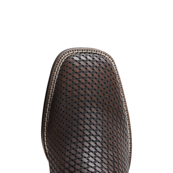 Cuadra Men's Honey Embroidery & Laser Square Toe Leather Boots CU984