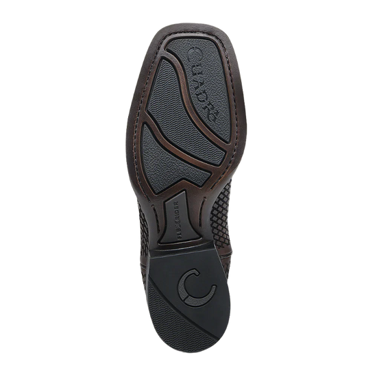 Cuadra Men's Honey Embroidery & Laser Square Toe Leather Boots CU984