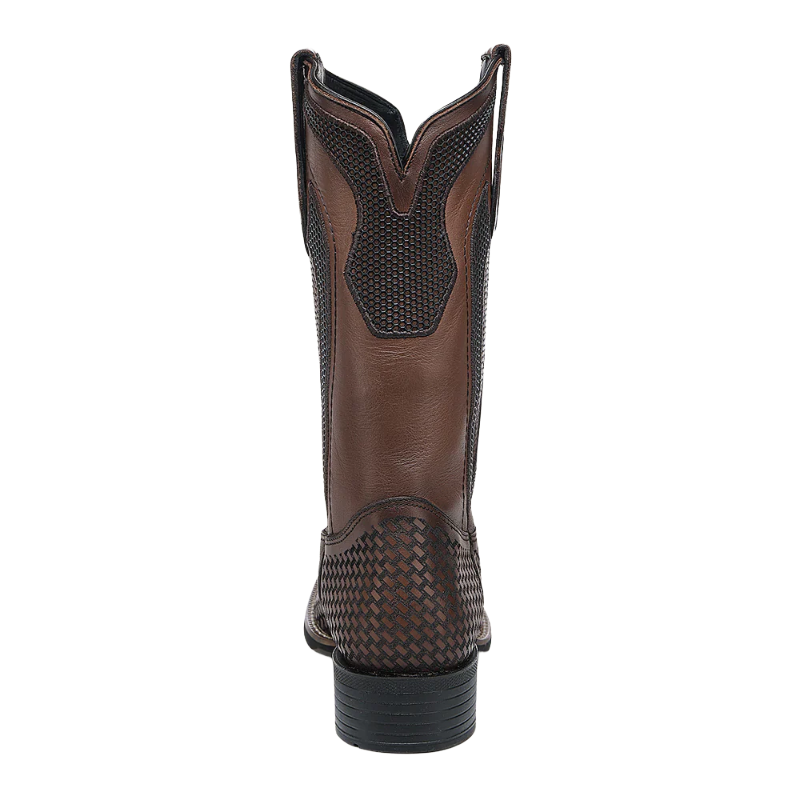 Cuadra Men's Honey Embroidery & Laser Square Toe Leather Boots CU984