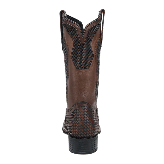 Cuadra Men's Honey Embroidery & Laser Square Toe Leather Boots CU984