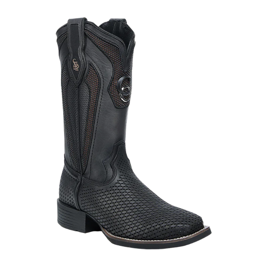Cuadra Men's Oxford Black Laser Square Toe Leather Boots CU985