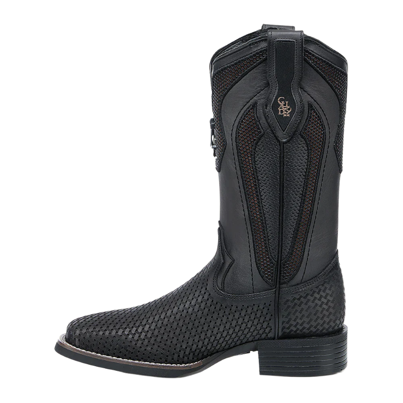 Cuadra Men's Oxford Black Laser Square Toe Leather Boots CU985