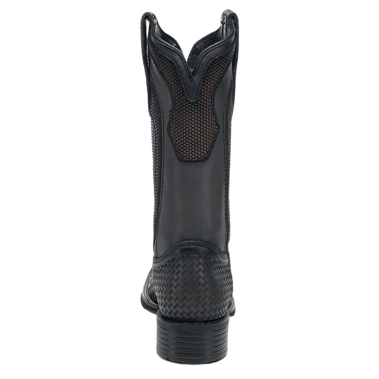Cuadra Men's Oxford Black Laser Square Toe Leather Boots CU985