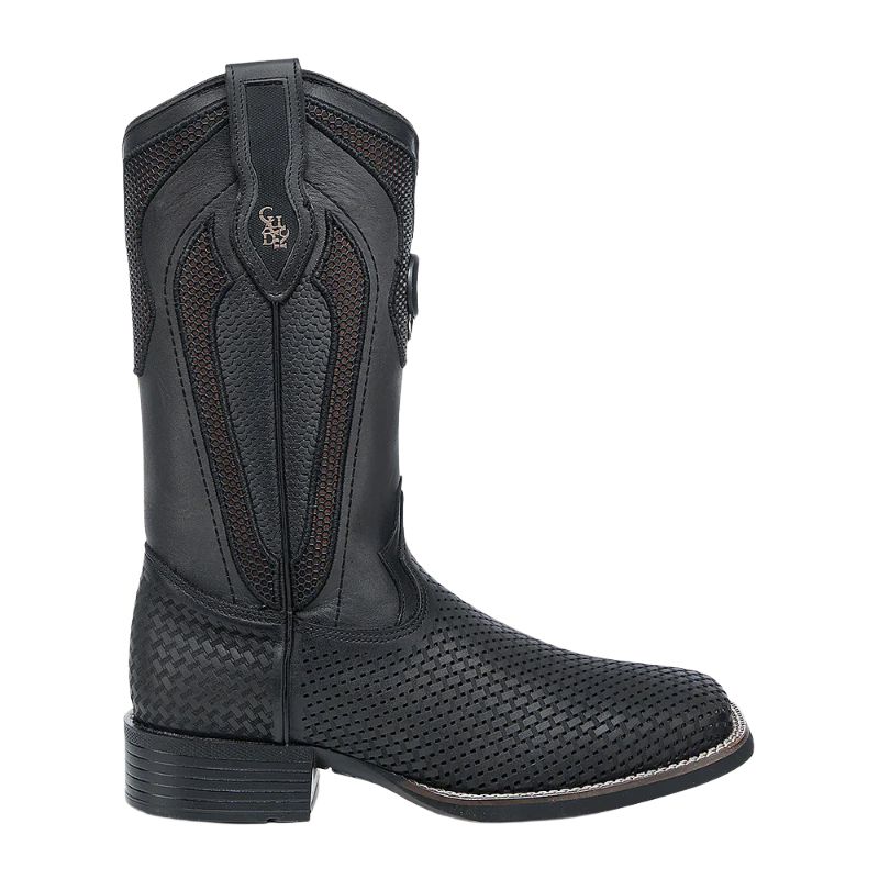 Cuadra Men's Oxford Black Laser Square Toe Leather Boots CU985
