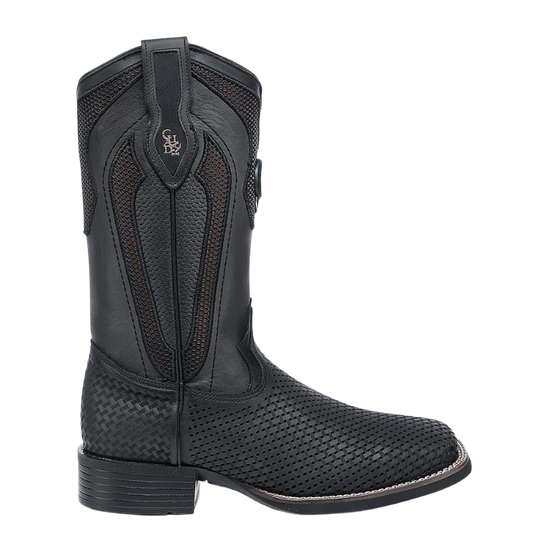 Cuadra Men's Oxford Black Laser Square Toe Leather Boots CU985