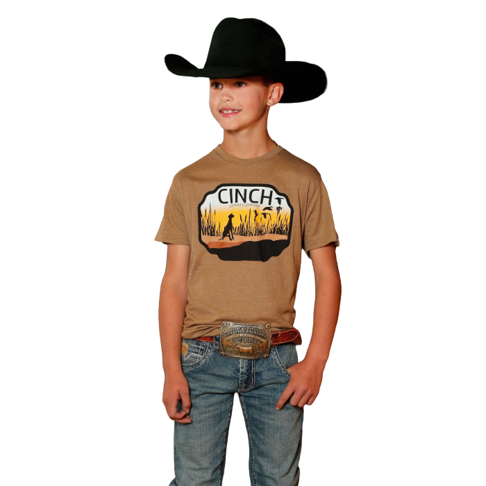 Cinch Boy's Short Sleeve Brown T-Shirt MTT7670167