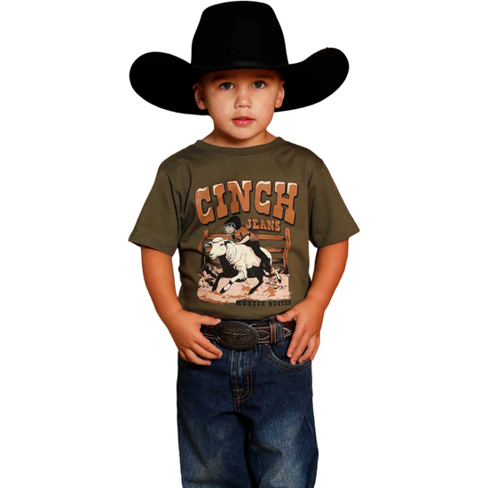 Cinch Boy's Short Sleeve Graphic Olive T-Shirt MTT7671101