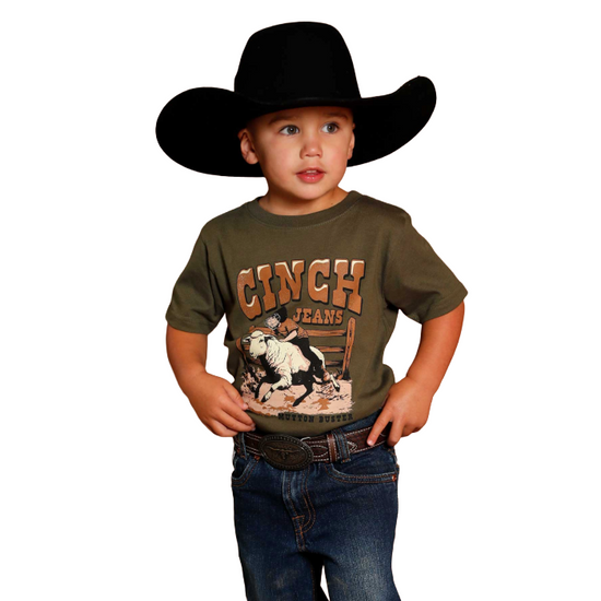 Cinch Boy's Short Sleeve Olive Graphic T-Shirt MTT7672064