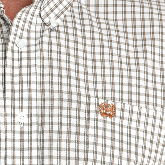 Cinch Men's White Plaid Button Down Shirt MTW1105983