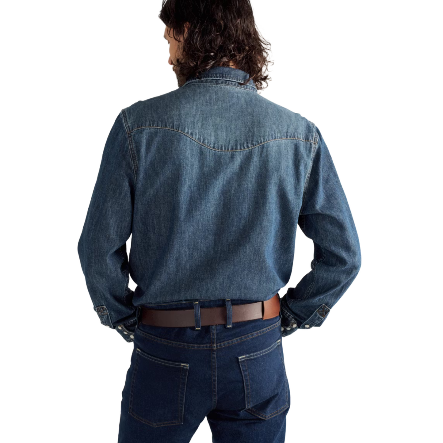 Tecovas Men's Dark Wash Denim Peal Snap Shirt 40437DWH