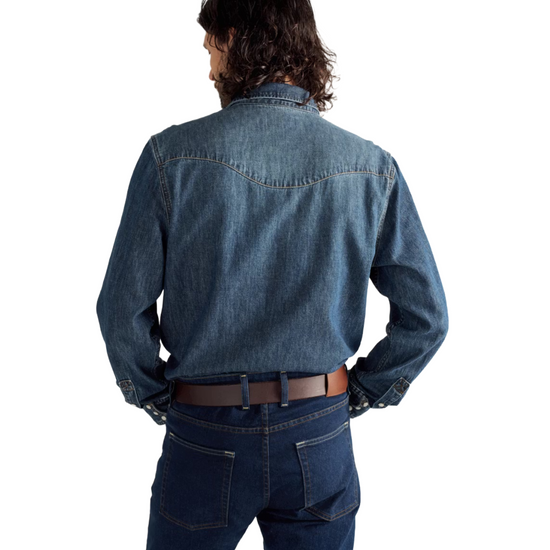 Tecovas Men's Dark Wash Denim Peal Snap Shirt 40437DWH