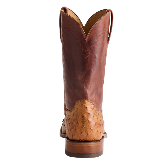 Lucchese Men's Zane Barnwood Brown & Tan Ostrich Western Boot N3036