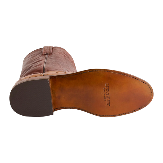 Lucchese Men's Zane Barnwood Brown & Tan Ostrich Western Boot N3036