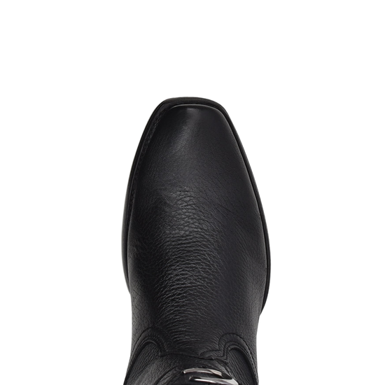 Cuadra Men's Deer Laser & Embroidery Narrow Square Toe Black Boots CU587