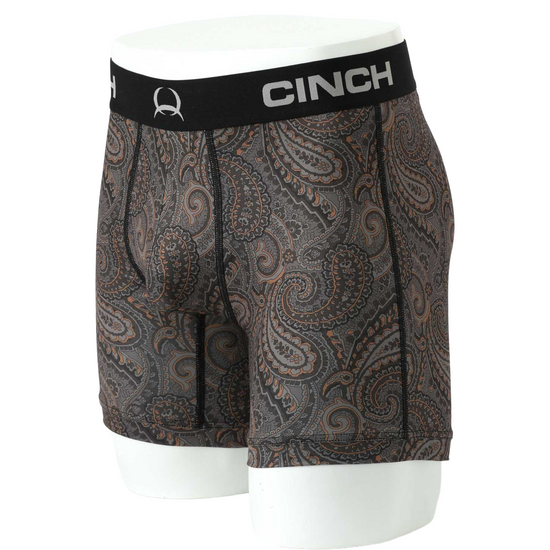 Cinch Men's 6" Paisley Brown Boxer Brief MXY6002035