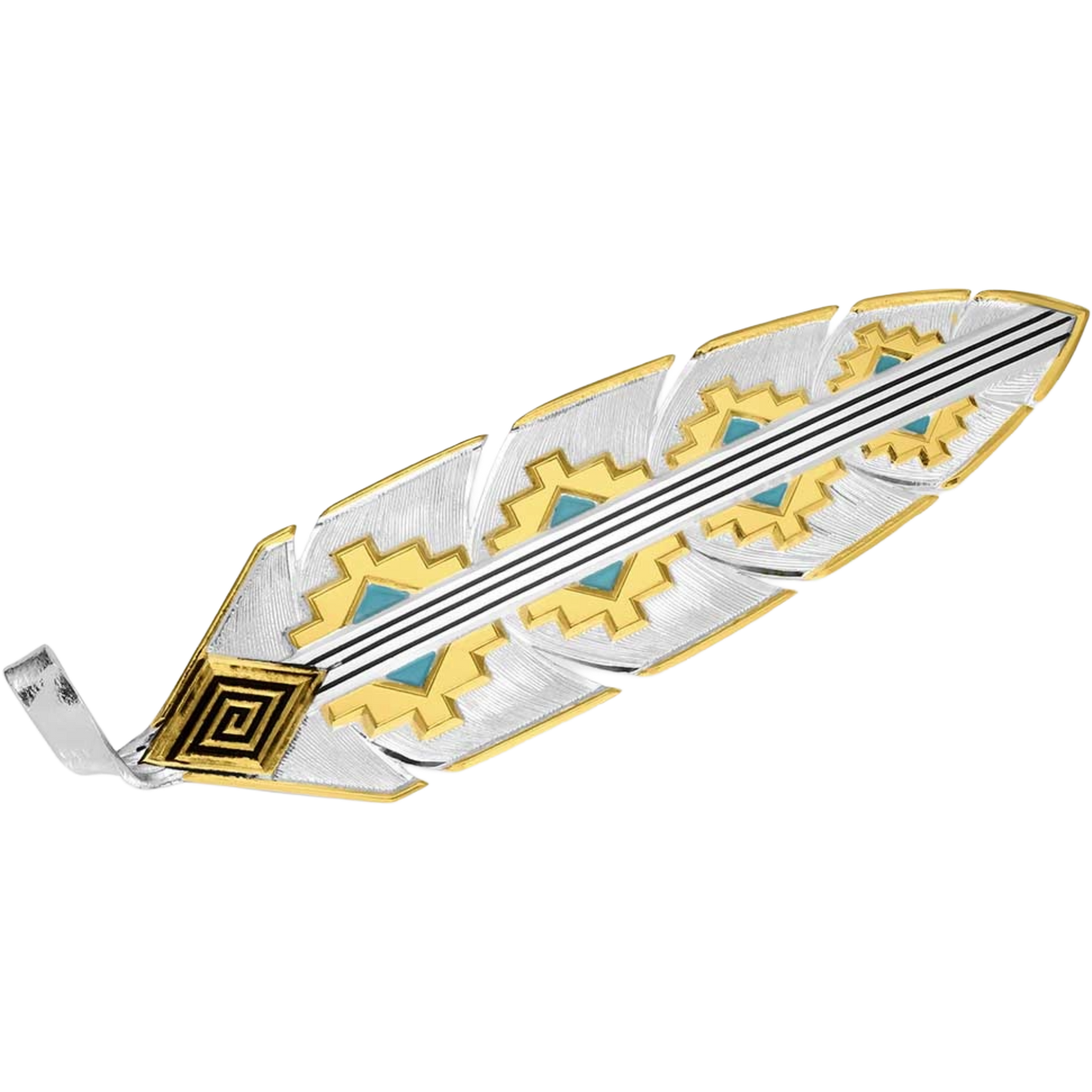 Montana Silversmiths Silver Painted Sky Hat Feather HF6154