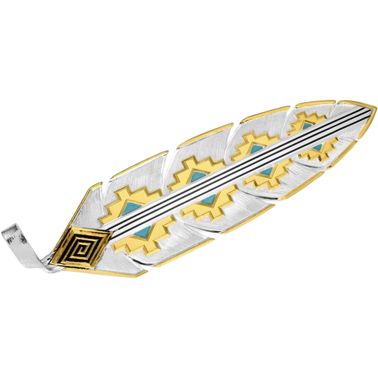 Montana Silversmiths Silver Painted Sky Hat Feather HF6154