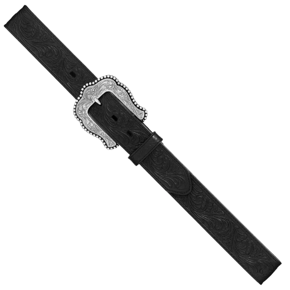 Tony Lama Ladies Layla Floral Embossed Black Western Belt C50733