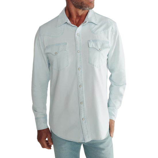Tecovas Men's Ultra Light Wash Denim Pearl Snap Shirt 40437ULI