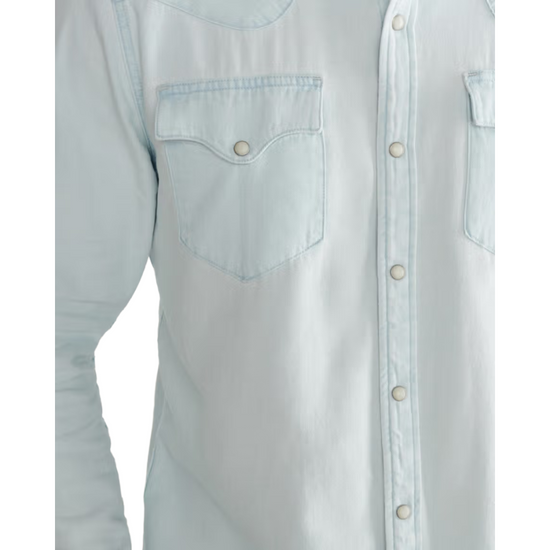 Tecovas Men's Ultra Light Wash Denim Pearl Snap Shirt 40437ULI
