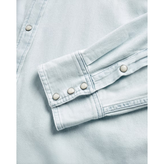 Tecovas Men's Ultra Light Wash Denim Pearl Snap Shirt 40437ULI